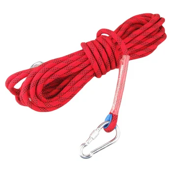 

Outdoor Rock Climbing Rope 10m Emergency Paracord Rescue Safety Ropes With Carabiner Mountaineering Hiking Accessory