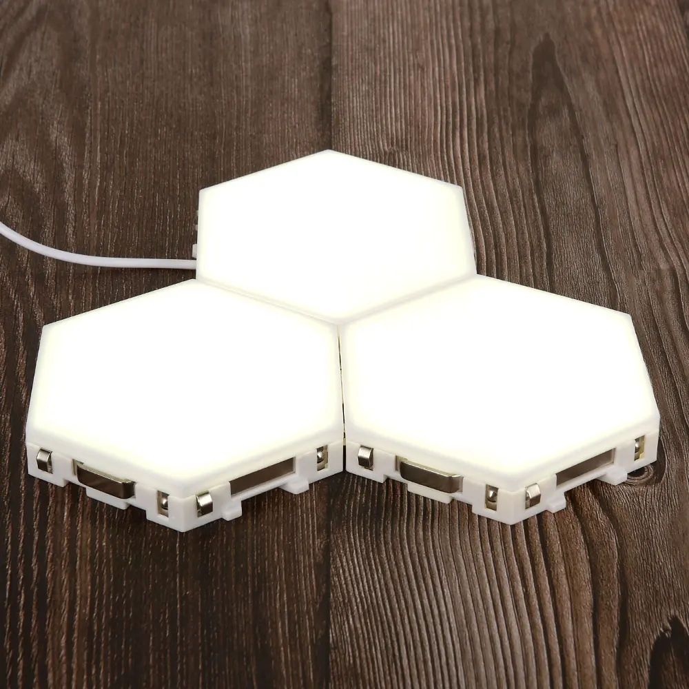 Honeycomb сенсорный датчик Квантовая лампа светодиодный шестиугольная лампа ночник Магнитный шестиугольник креативное украшение настенный светильник
