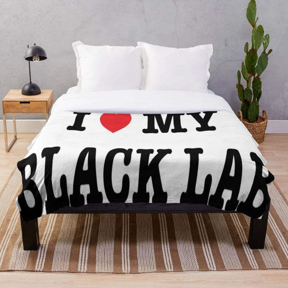

All Season Printed Fleece Blanket Super Soft Cozy Throw Blanket I Heart My Black Lab
