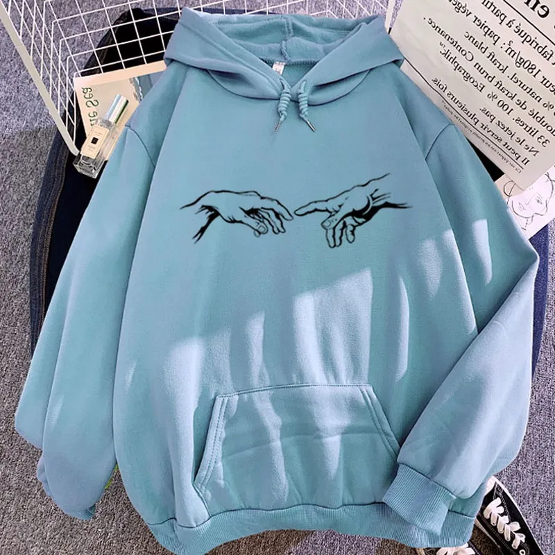 

Hands Print Autumn Winter Women Oversized Hoodie Korean Style Loose Streetwear Sweatshirts Pullovers Harajuku Kpop Clothes