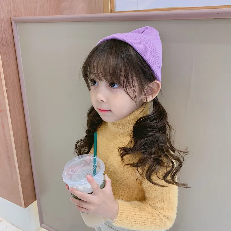 Winter Solid Baby Girls Sweater Turn Down Collar Boys Clothes Children Warm Fur Long Sleeve Girl Knitwear Kids Cardigan