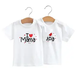 T shirt en coton pur pour nouveau né, 2 pièces, vêtements d'été pour bébés filles et garçons, avec lettres imprimées 