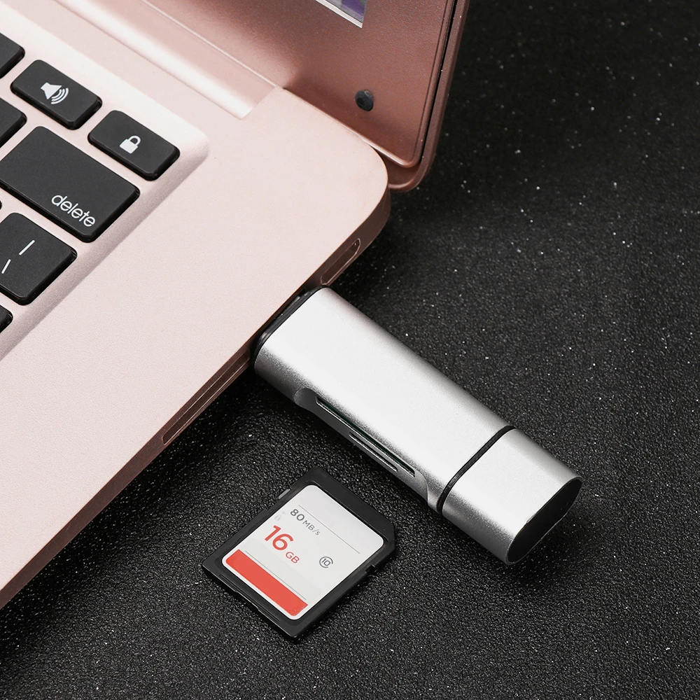 Многофункциональные считыватели карт SD/TF 3 интерфейса(тип-c, USB, Micro USB) без драйвера 10-40 м/с OTG телефон компьютер товары для автомобиля
