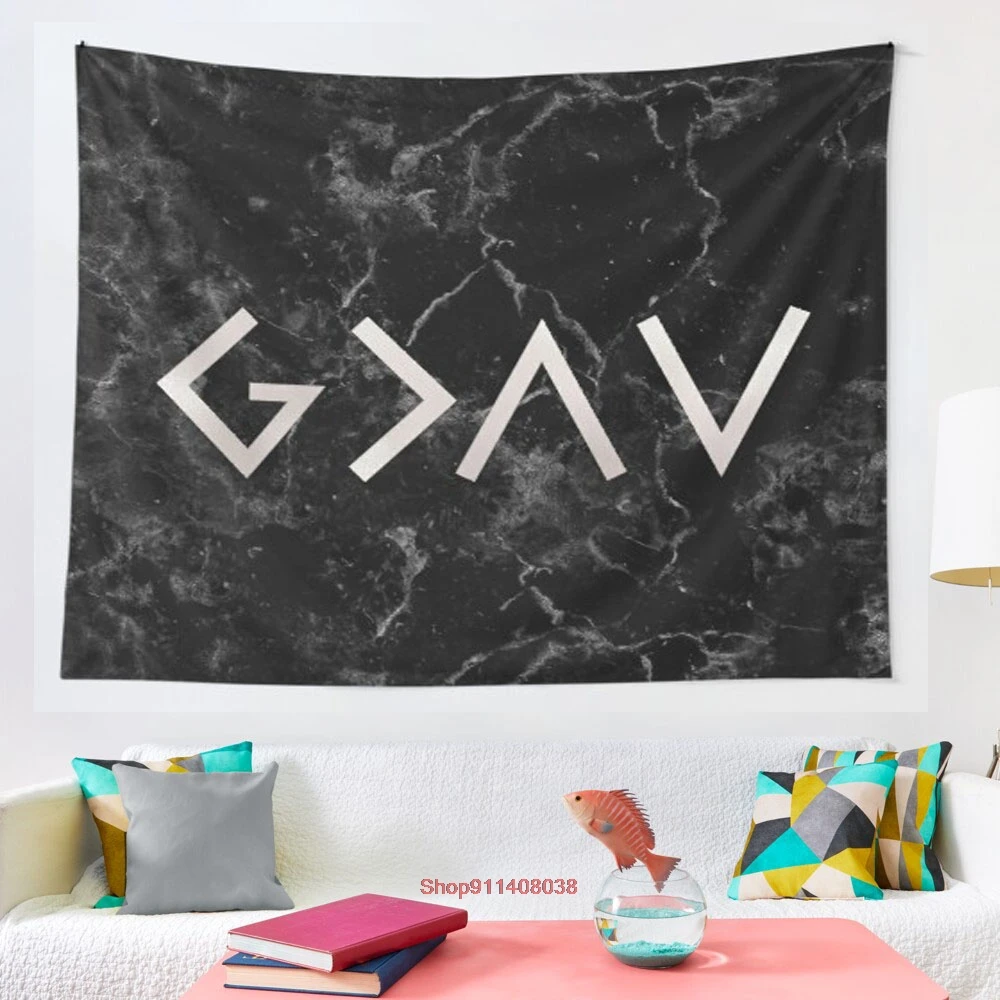 God is greater than the highs and lows Christian Quote Black Marble  tapestry Blanket Tapestry Bedroom Bedspread Decoration|Tapestry| -  AliExpress