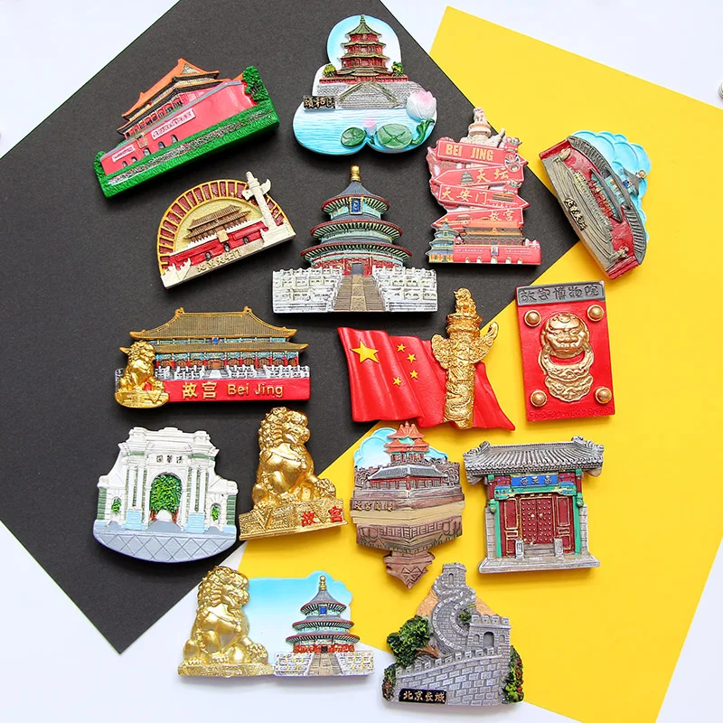 Magnetic Fridge Magnets Magnetic Sticker Magnetic Fridge Stickers Refrigerator Decor Beijing China Tourist Souvenir 3D Magnet