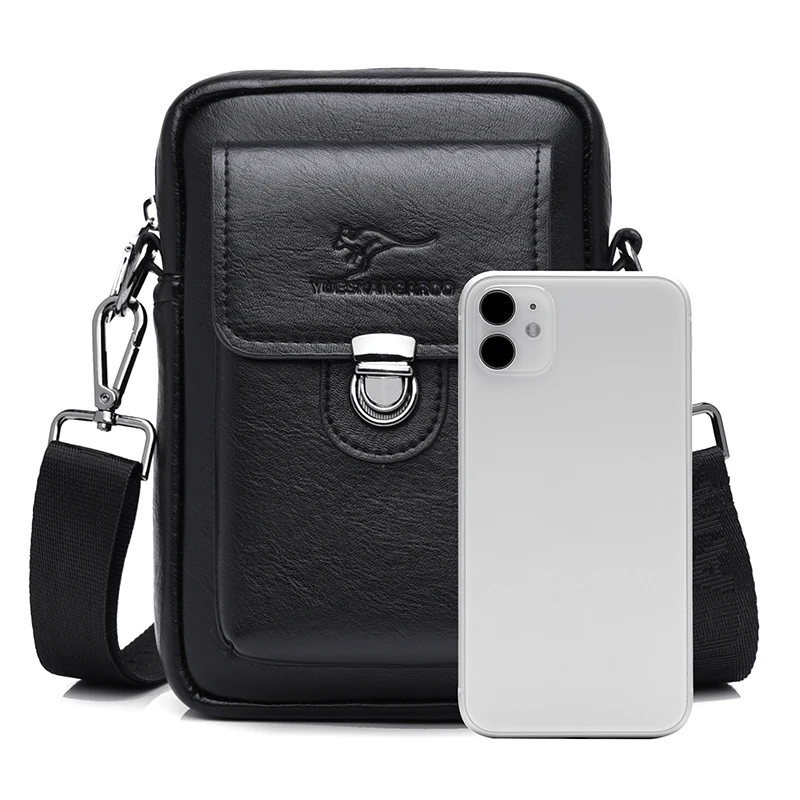 Borsa da uomo vintage di marca di lusso Mini borsa a tracolla per telefono Borsa a tracolla da uomo in pelle da lavoro Borsa a tracolla laterale casual da uomo  1524