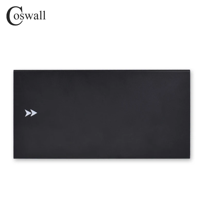 COSWALL, все пластины из алюминиевого сплава, Скользящий тип, скрытая, 2 разъема питания, европейская розетка, двойной USB порт зарядки, офисный стол, розетка, матовая черная крышка