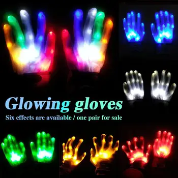 

1 Pair LED Gloves Holiday Fun Home Creative Light Gloves DJ Disco Flashing Finger Fashion Glow LED Light Gloves Super Bright