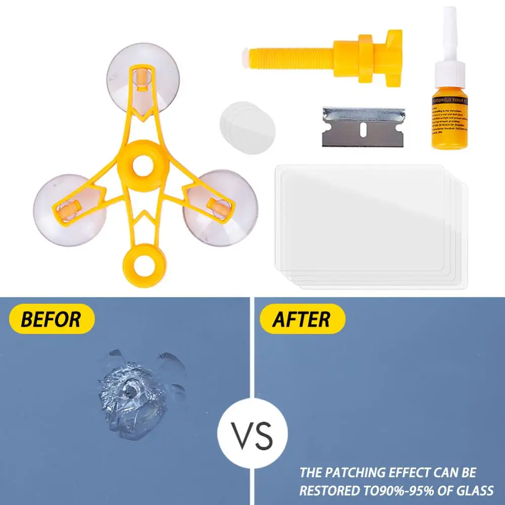 

Windshield Repair Kit DIY Window Repair Tool Glass Scratching Windshield Crack Recovery Window Screen Polishing Car Shape
