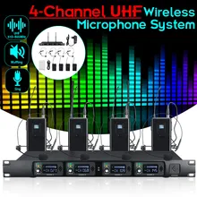4-канальный UHF стерео беспроводной монитор система 2 передатчика+ 4 приемника цифровой монитор в уши система для производительности