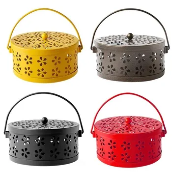 

Retro Mosquito Coil Holder Fireproof Mosquito Incense Burner Metal Mosquito Repellent Incenses Box for Home Garden Pest Killer