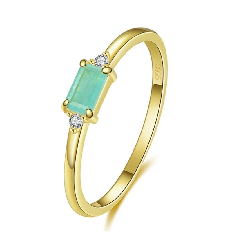 

Fine Jewelry Fashion Finger Rings 925 Silver Green Tourmaline For Women
