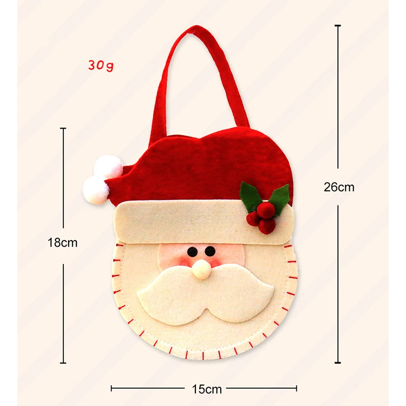 Christmas Candy Bag Xmas Storage Packing Supplies Decor Christmas Tree Present Navidad Party Gift Decoration 32x12cm