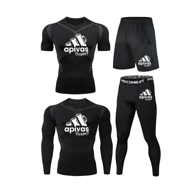 Men Jiu jitsu Rashguard MMA T-shirts Sets Bjj Muay Thai Boxing Jerseys Long Sleeve Boxeo Suit Brand 5Pcs Set Fitness Sport Suits 4Pcs Set