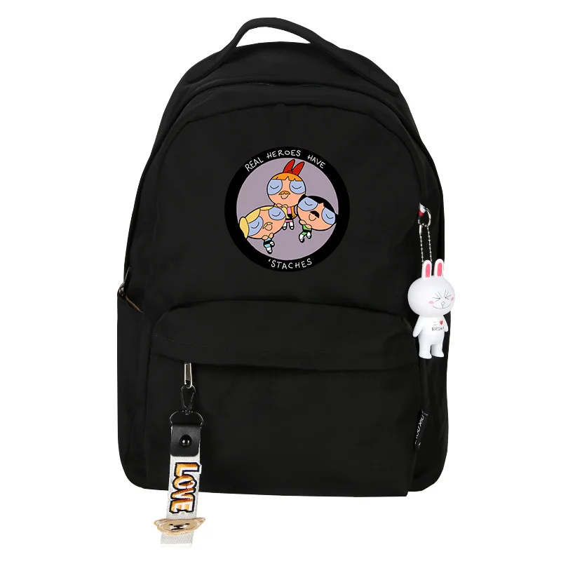 Powerpuff, школьная сумка для девочек, женский рюкзак, аниме, школьные сумки для средних школьников, мультяшная сумка, детский холщовый рюкзак - Цвет: GJH YUAN