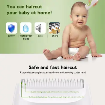 

Infant Baby Electric Hair Clipper Set USB Mute Safe Rechargeable Cordless Hair Trimmer for Kid Toddlers Hair Daily Care TSLM1