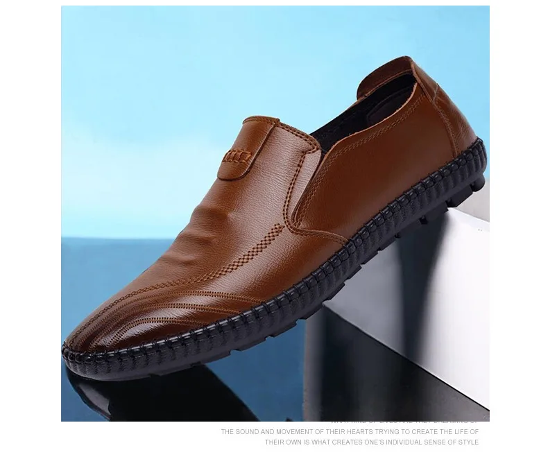 Модная Кожаная обувь; удобные мужские лоферы; легкие мокасины;# NX1106