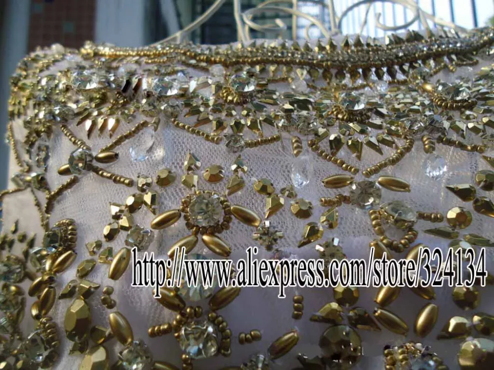 Сексуальное Белое роскошное высококачественное платье в пол ручной работы Золотые бусы платье в европейском стиле