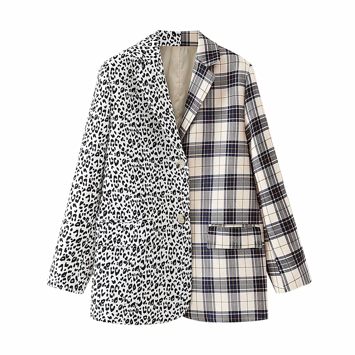 Autumn Winter Fashion Women Blazer Jacket Causal Long Sleeve  Office Lady  Leopard Suit Coat