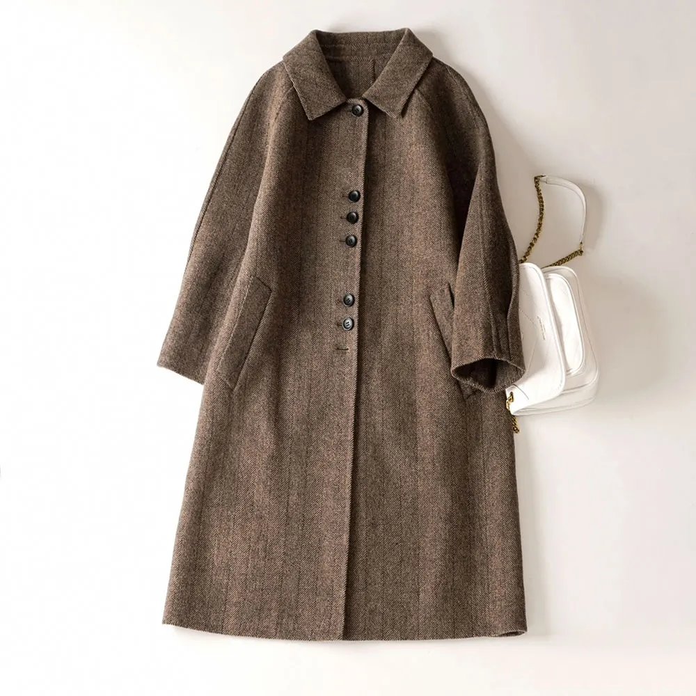 Cthink, хорошее качество, шерсть, утолщенное твидовое Женское пальто ...