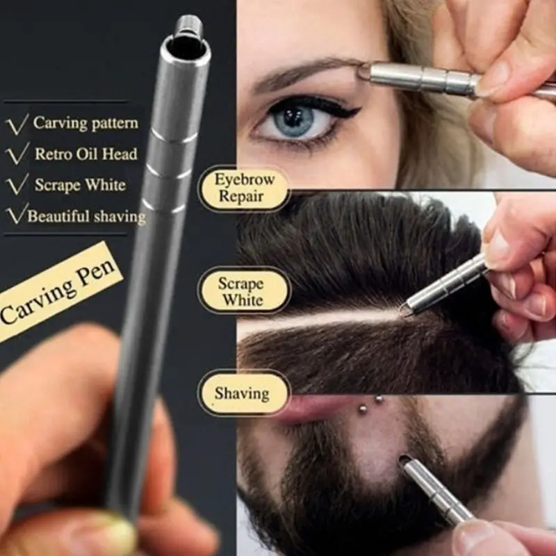 Hair Tattoo Trim Styling Engraving Pen Face Eyebrow Shaping Scissors Device Multifunctional Beards Razor Tools