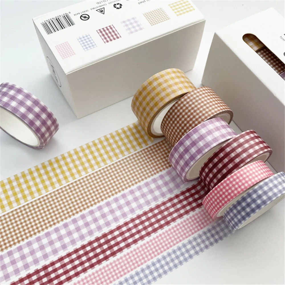 Wholesale Vintage Black Hi Fi Washi Tape  Set With Grid Stripe Design  For Masking, Scrapbooking & Stationery From Santi, $0.81