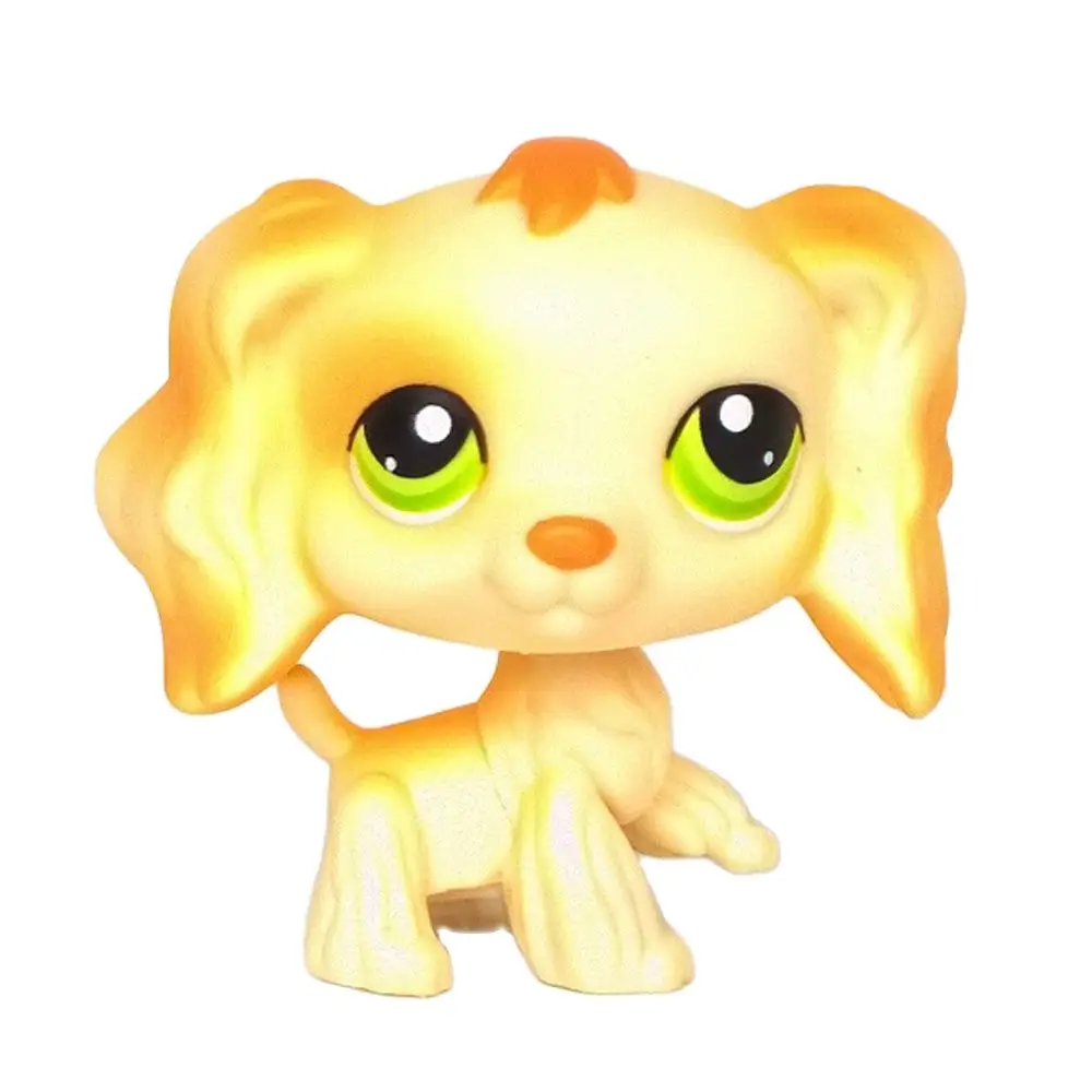 

LPS CAT Real animal Littlest pet shop Bobble head toys Cocker SPANIEL #374 light yellow dog with green eyes