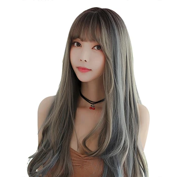 

New wig Curly hair Ladies Full wig Popular Harajuku Small face effect