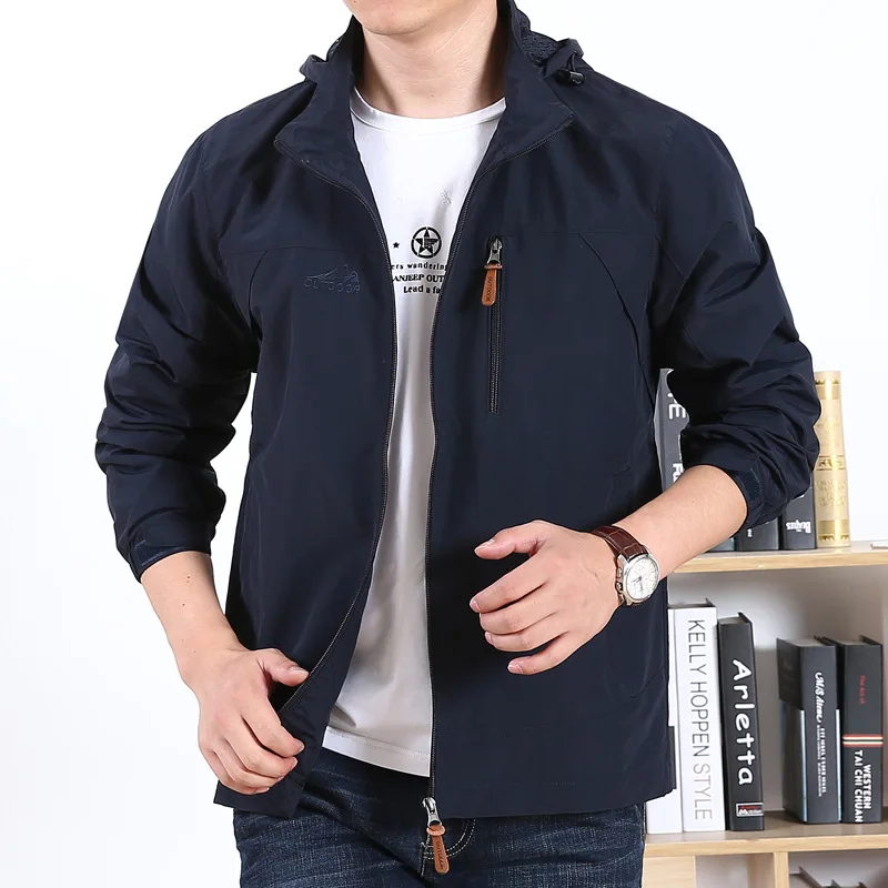 

2019 Spring And Autumn New Products Men Quick-Dry Thin Jacket Casual Hooded Tops Zip-up Jacket 8817