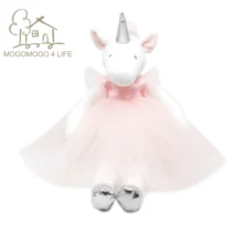 Muñeco de peluche unicornio bailarina de lujo con vestido tutú extraíble regalo del Día del Niño princesa Rosa unicornio chica muñeca(China)