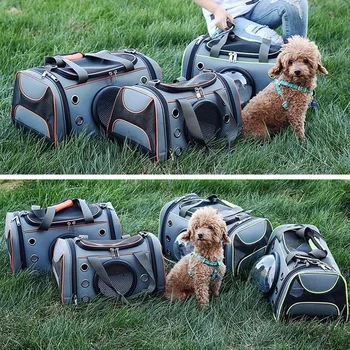 

Pet Handbag Car Seat Cat Carrier Soft-Sided Cloth Two Side Foldable Large Space Gatos Mochila Rugzak Kat Cats Supplies AB50XD