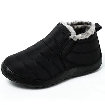 Zapatos de invierno para Hombre, Botas gruesas de piel, botines cálidos, calzado impermeable, Botas de nieve, Unisex