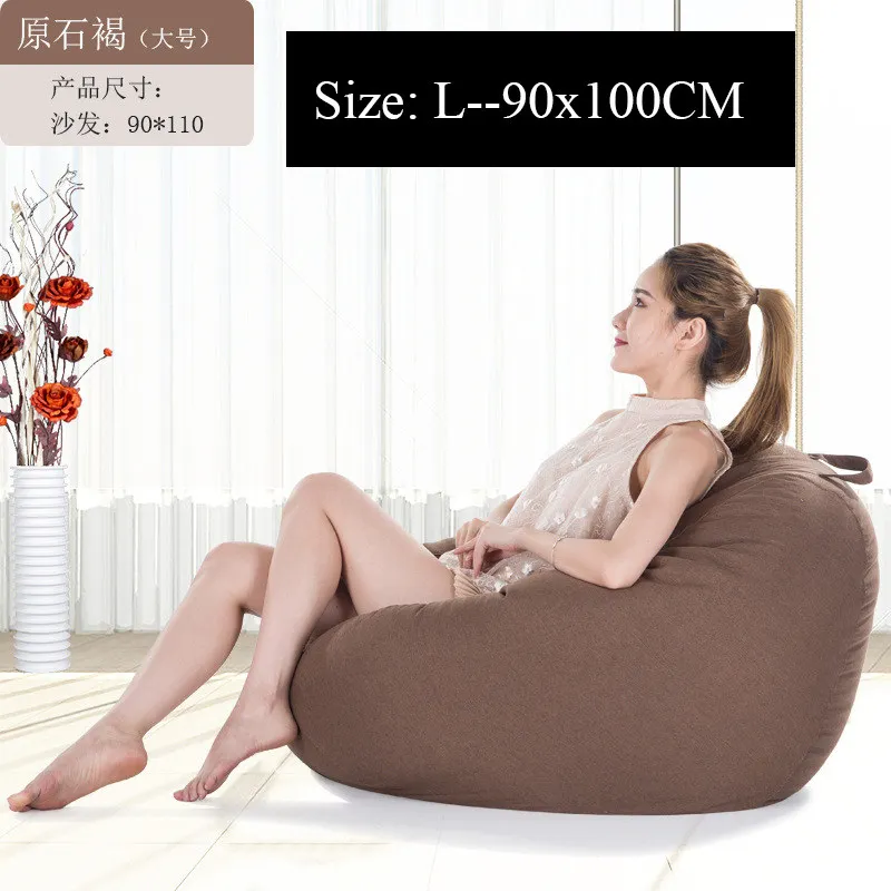 L Bean Bag чехол для дивана без наполнителя, спальня, гостиная, диван-кровать, ленивый, Повседневный, татами, Beanbag, кресло, чехол для дивана, Puff Line, ткань - Цвет: L