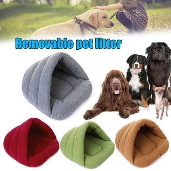 

Pet Tent Cave Bed Soft Warm House Winter Dog Kitten Sleeping Bag Pad Cushion DC156