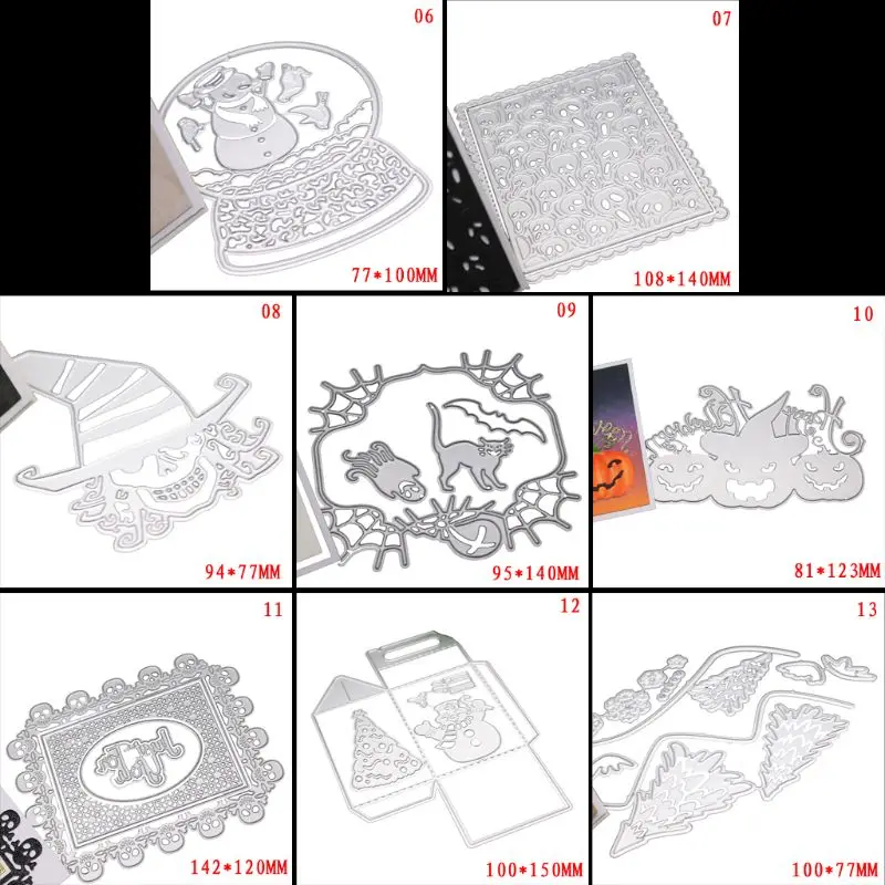 Рождество Хэллоуин металлический прорезной трафарет для окраски DIY Скрапбукинг штамп для альбомов тиснение бумаги Декор ремесла