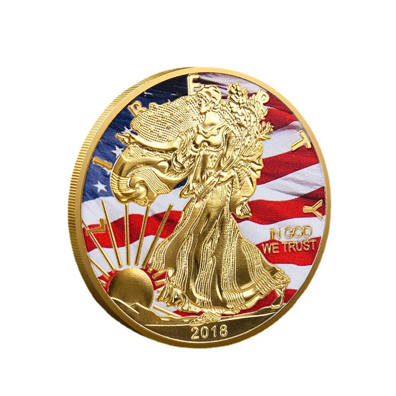 

United Statue of Liberty Challenge Coin Painted Collectibles America Coins 1 oz Fine New Year Gift exquisite Collection 2018