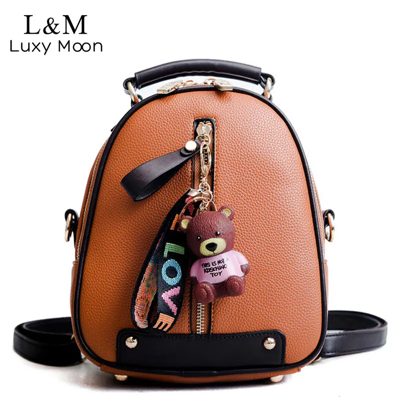 

Female Backpack Travel Satchel School Bag High Quality Pu Leather Women Backpacks Multifunctional Vintage Shopping Bag XA552H