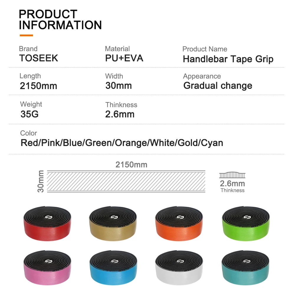 Bicycle Handlebar Tape Anti-Vibration PU EVA Bent Cycling Road Bike Tapes Racing Breathable Non-Slip Handle Bar Belt Wrap