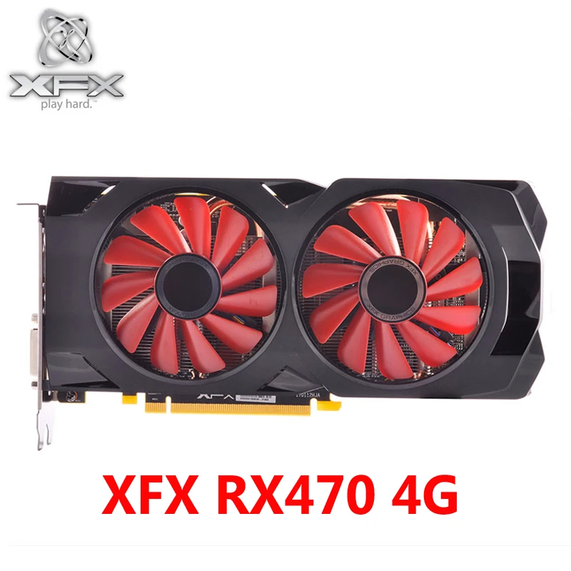 XFX carte vidéo RX 470 4GB 7000MHz GDDR5 cartes graphiques pour AMD RX
400 série VGA RX 470 DisplayPort 570 580 RX470-4GB HDMI utilisé