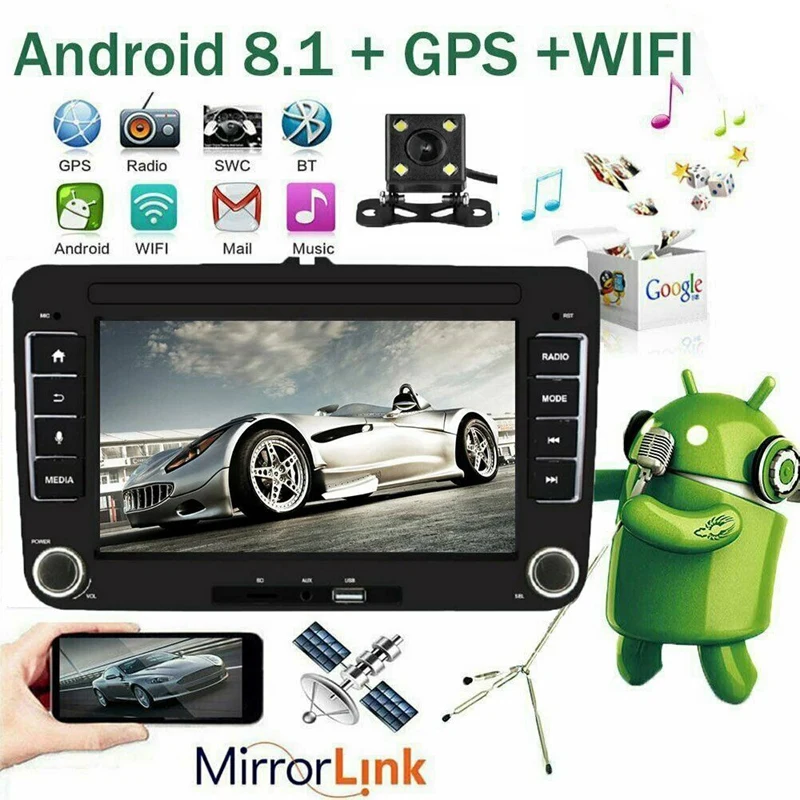 7 дюймов Автомобильный стерео радио Android 8,1 gps 2DIN Navi для VW GOLF 5V 6 Jetta PASSAT вариант PM