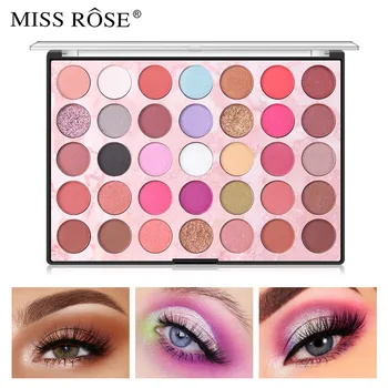 

MISS ROSE BRAND Matte Shimmer Eye Shadow Palette 35 Colors Pigment Silky Powder Long Lasting Glitter Eye Shadow Pallete Makeup