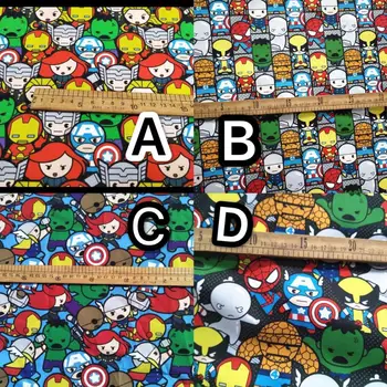 

digital printing cute hero fabric full pattern sewing cotton fabric 140cm 1yard