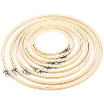 

Embroidery Hoops Cross Stitch Wreath Bamboo Circle Bamboo Embroidery Stretch Hoop Ring Bamboo Sewing Tool DIY Craft 8Pcs