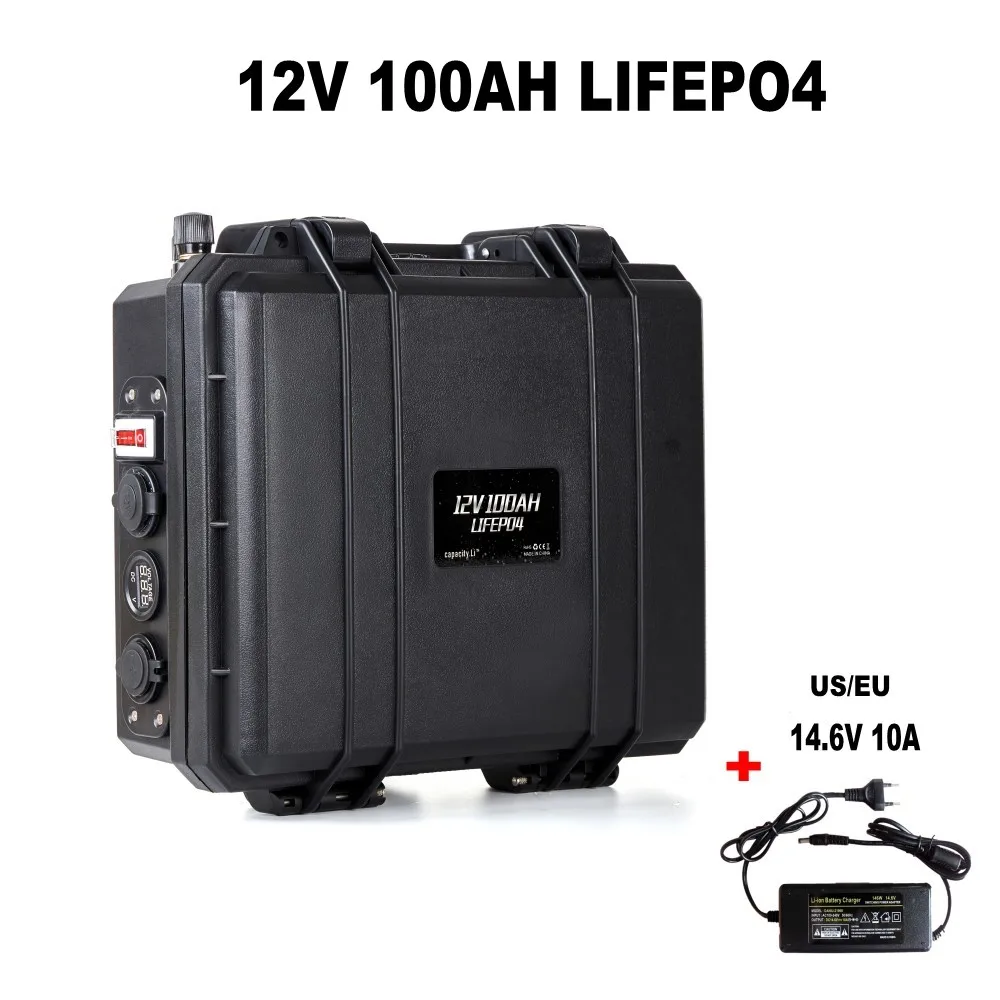 Литиевая аккумуляторная батарея lifepo4 12 В 200 ач 100 Ач перезаряжаемая RV с BMS для