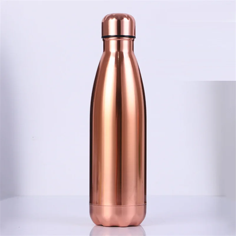 Brassiness 500 мл бутылка из нержавеющей стали для путешествий, кофе, вина, молока, пустые вакуумные бутылки для хранения горячей воды - Цвет: Brassiness