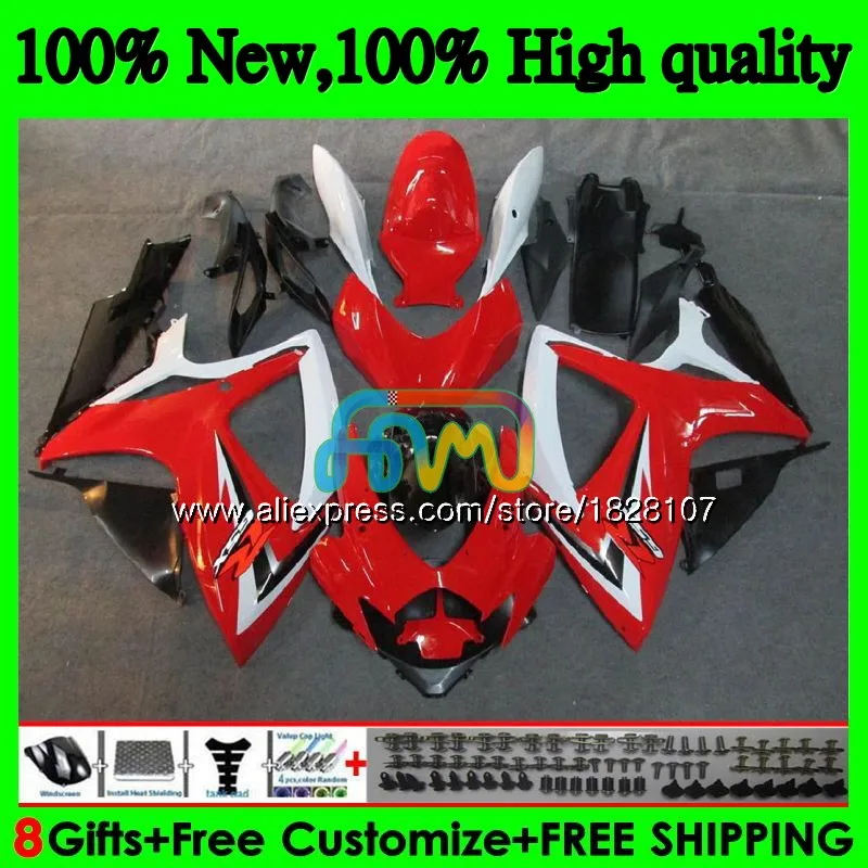 600/750CC для SUZUKI GSXR 600 750 CC GSX R750 GSX-R600 06 07 37BS. 19 GSXR600 GSXR-750 K6 GSXR750 2006 2007 Обтекатели глянцевый красный