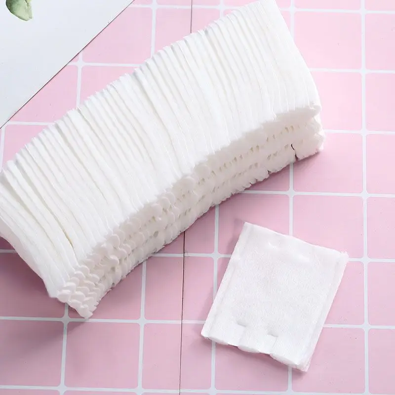 50pcs Cotton Pads Wet And Dry Dual-Use Clean Cosmetic Tissue Makeup Remover Pad Easy to Use