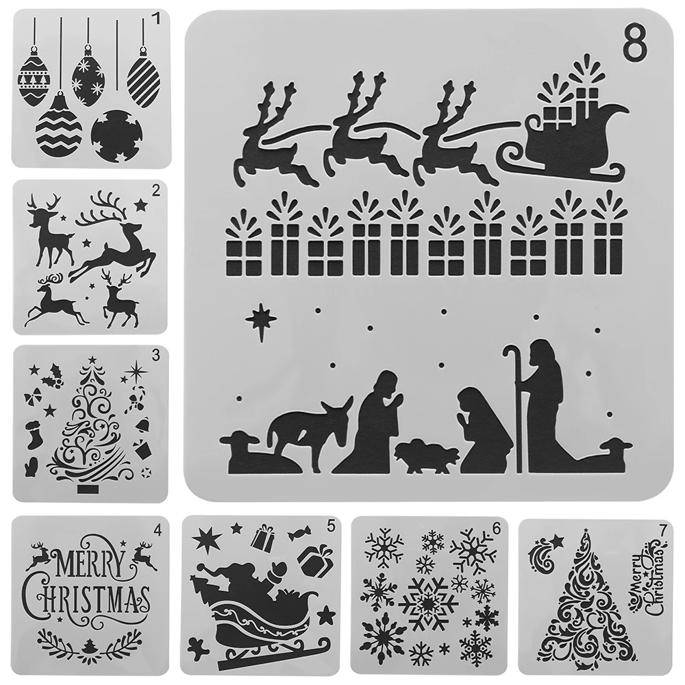 

1PC PVC Plastic Embossing Christmas Hollow Stencils Paper Card Album Decor Flower Template Layering Stamp Scrapbook DIY Crafts