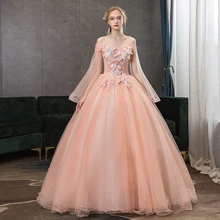 Бальные платья 15 лет Vestidos De 15 Anos с цветочной аппликацией, жемчугом, бирюзой, бальные платья, вечерние платья, сексуальные платья с v-образным вырезом и открытыми плечами