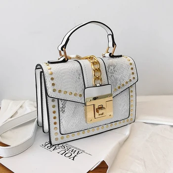 

2020 Luxury Fashion Small Messenger Shoulder bag ladies Hand Bag Handbags Women Bags Designer Rivet crossbody bags for women